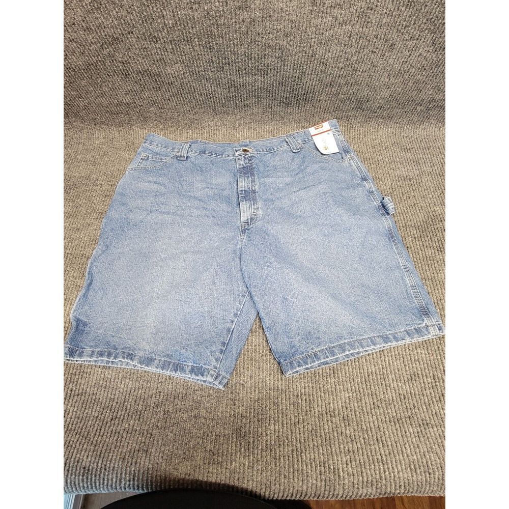 Wrangler Five Star Premium Carpenter Shorts Mens 42 Light Wash Denim NWT